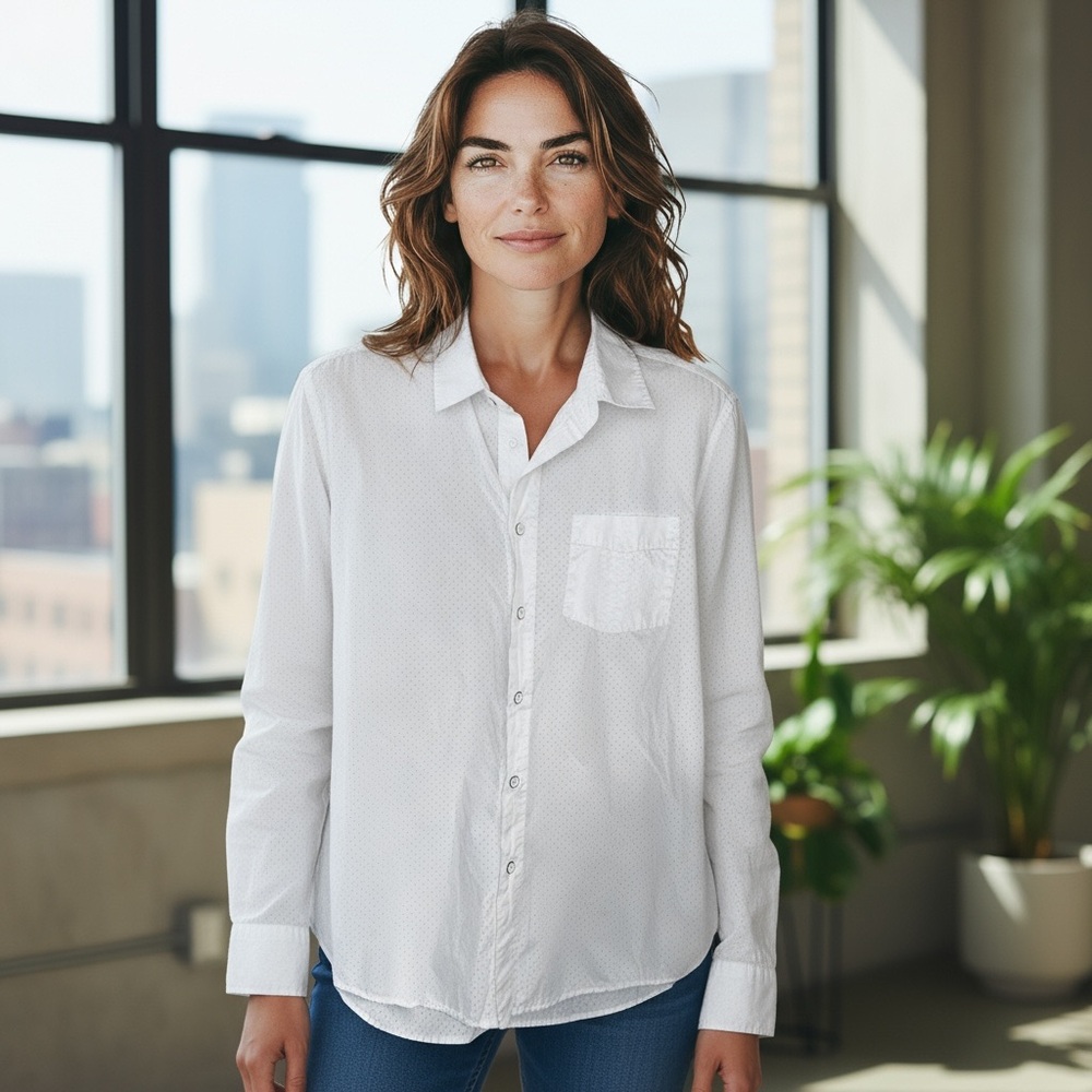 Rag And Bone Size Large White Button Down Collare… - image 3